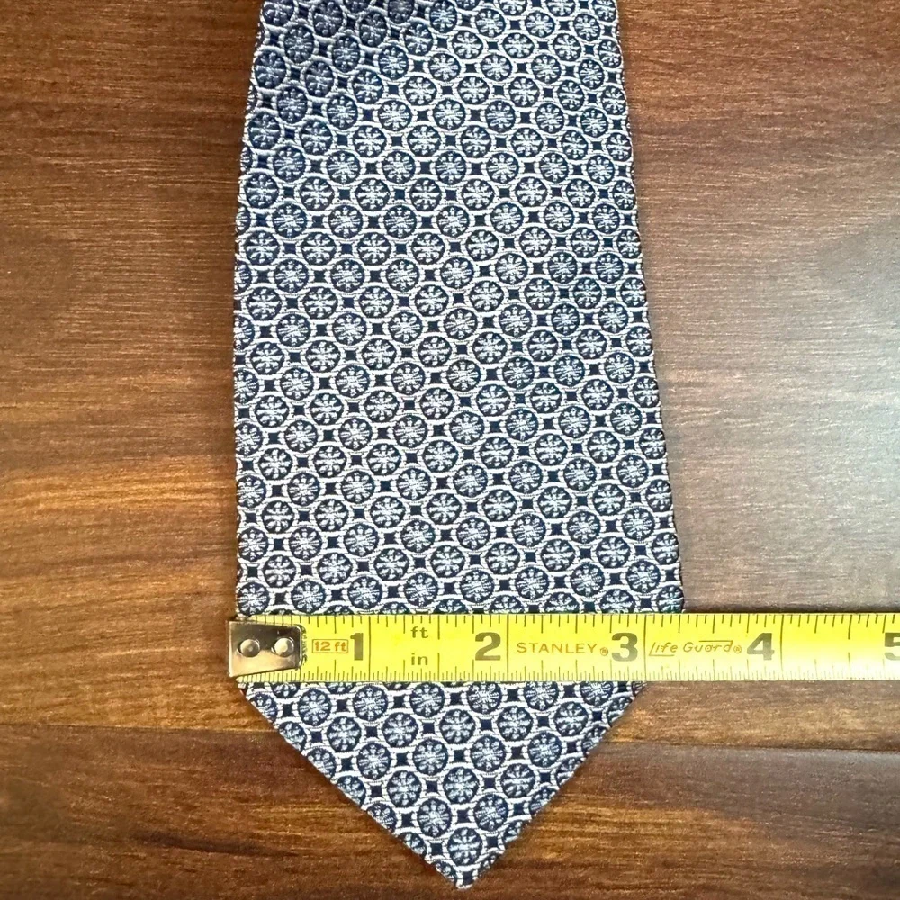 BROOKS BROTHERS Makers and Merchants Blue Silk Geometric Tie